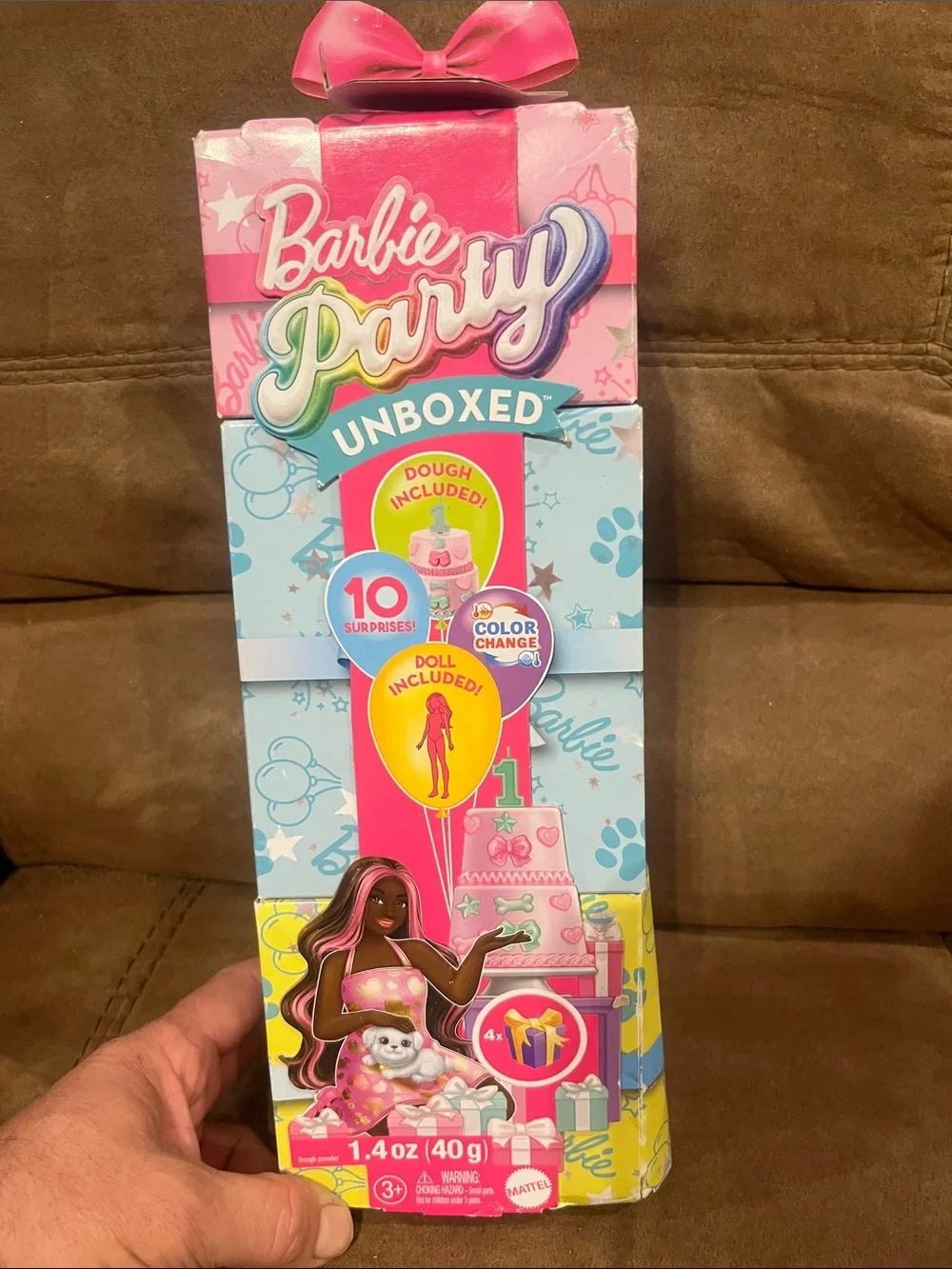 Barbie Party Unboxed Pink & Blue Surprise Playset